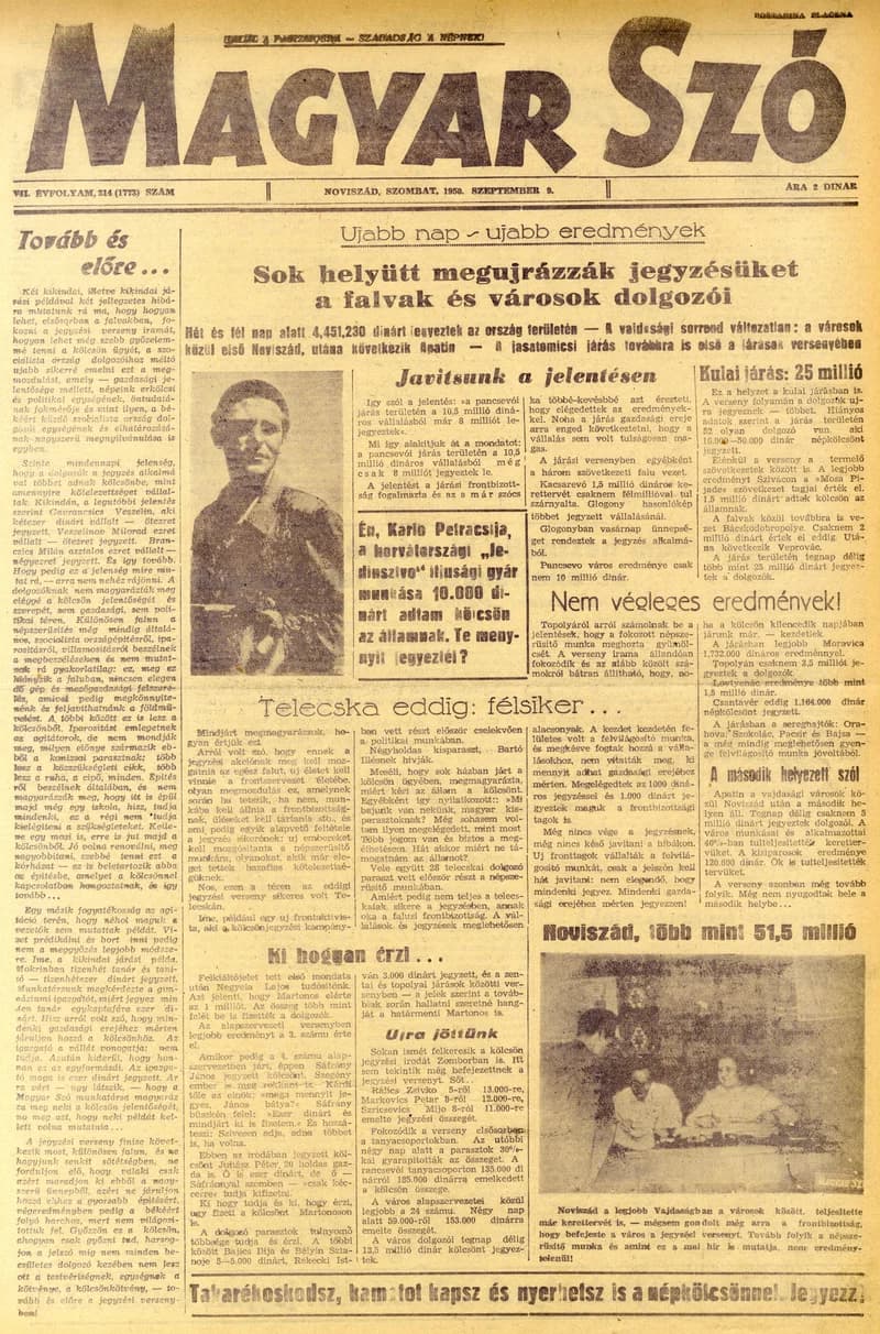 Magyar Szó, 7. évf. 1950. szeptember 9. 214. sz. 1–4. oldal