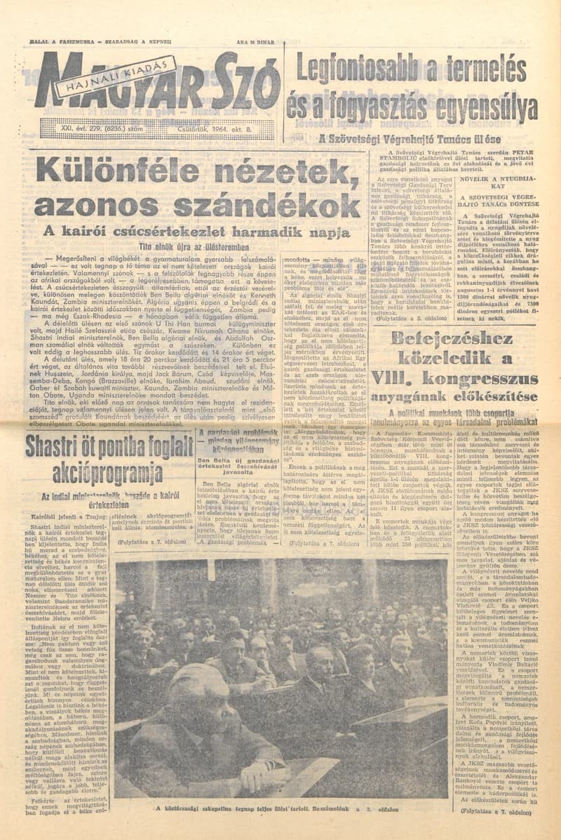 Magyar Szó, 21. évf. 1964. október 8. 279. sz.