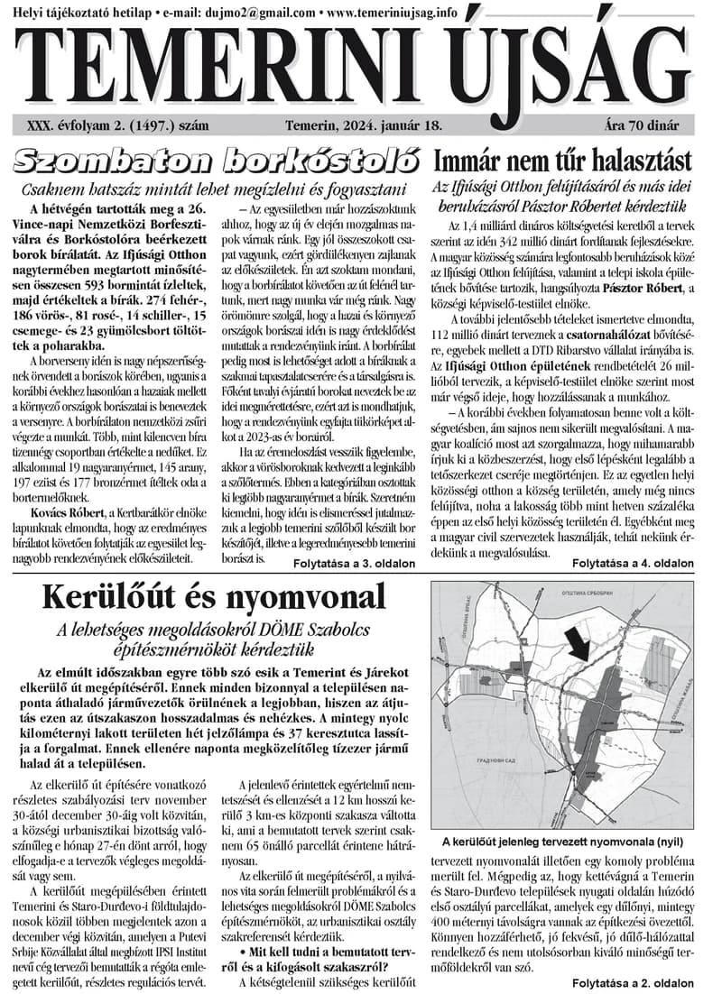 Temerini Újság, 30. évf. 2024. január 18. 2. sz.