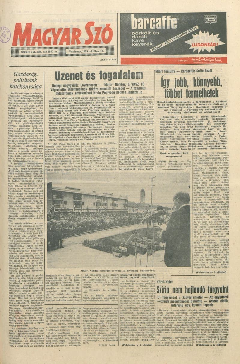 Magyar Szó, 32. évf. 1975. október 19. 288. sz.