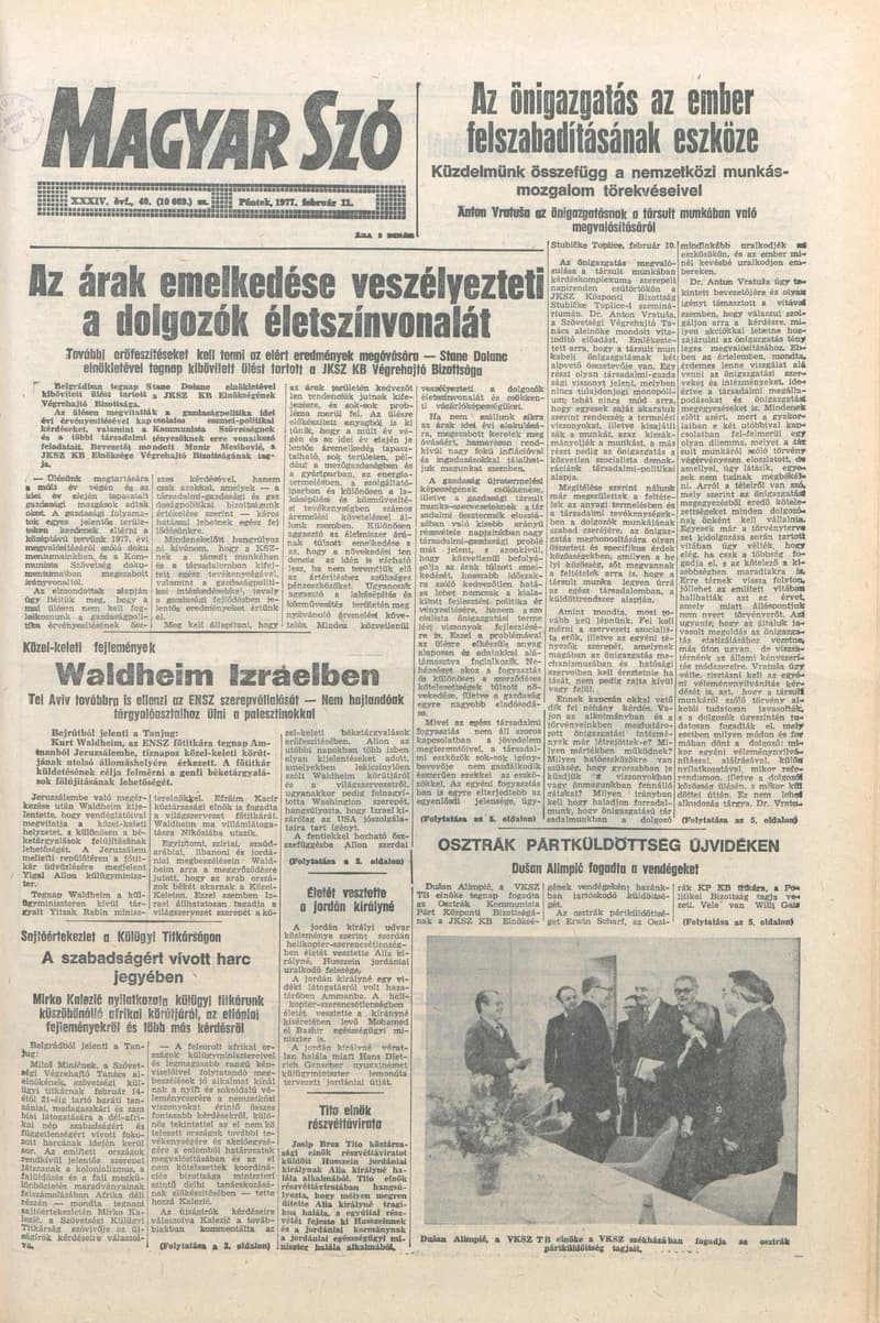Magyar Szó, 34. évf. 1977. február 11. 40. sz.