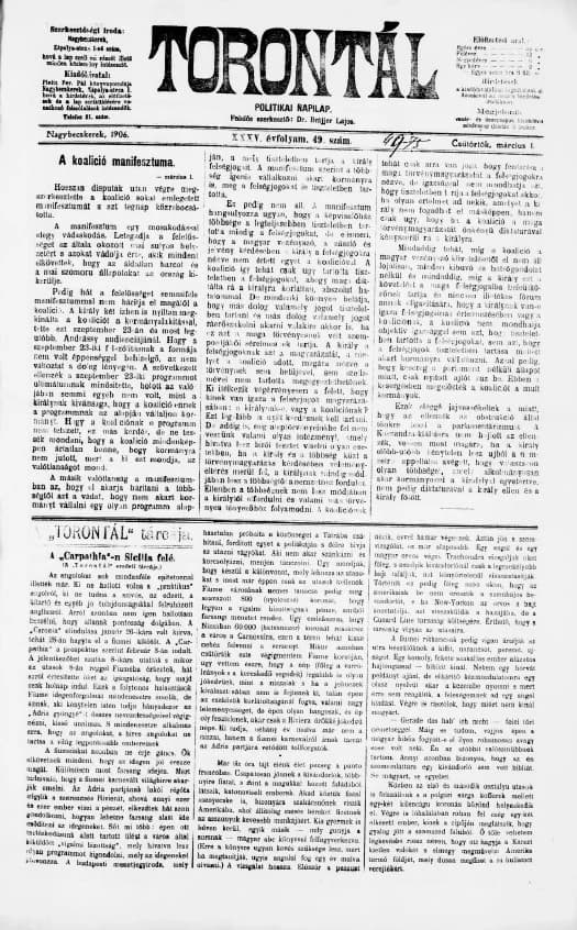Torontál, 35. évf. 1906. március 1. 49. sz.