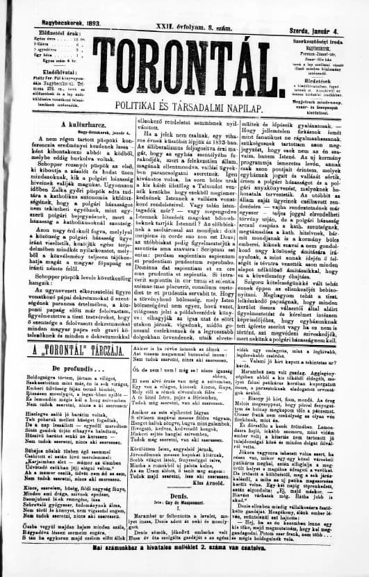 Torontál, 22. évf. 1893. január 4. 3. sz.