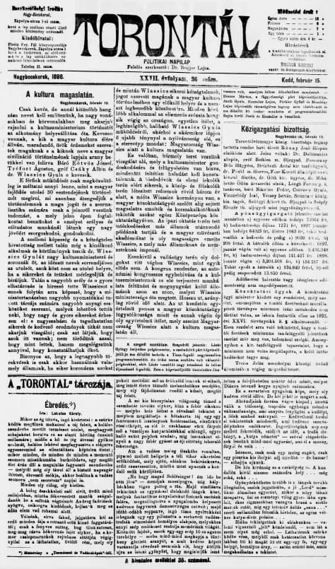 Torontál, 27. évf. 1898. február 15. 36. sz.