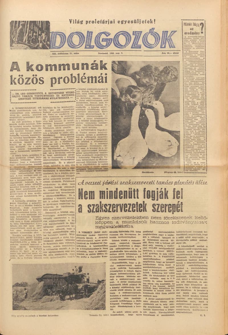Dolgozók, 12. évf. 1958. augusztus 9. 31. sz.