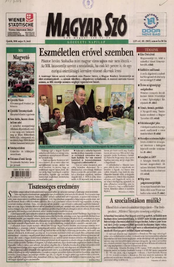 Magyar Szó, 65. évf. 2008. május 13. 107. sz. 1–20. oldal