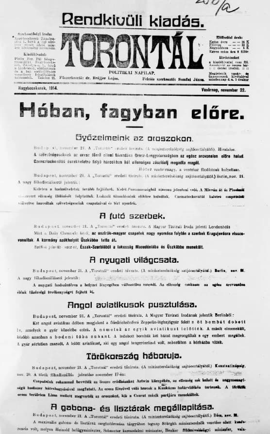 Torontál, 43. évf. 1914. november 22. 266. sz.