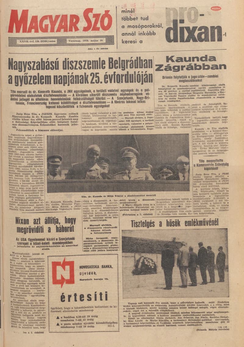 Magyar Szó, 27. évf. 1970. május 10. 126. sz. 1–32. oldal