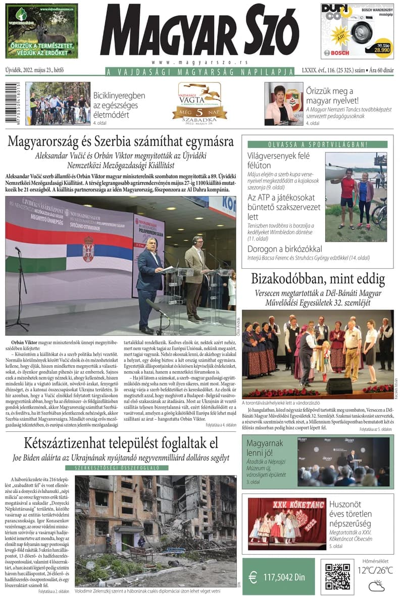 Magyar Szó, 79. évf. 2022. május 23. 116. sz. 1–16. oldal
