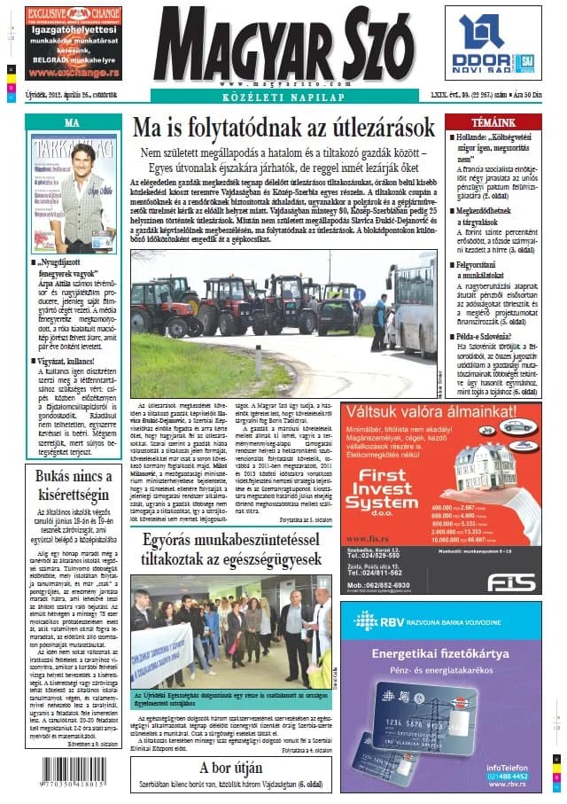 Magyar Szó, 69. évf. 2012. április 26. 95. sz. 1–20. oldal
