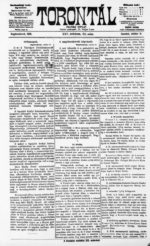 Torontál, 25. évf. 1896. október 31. 251. sz.