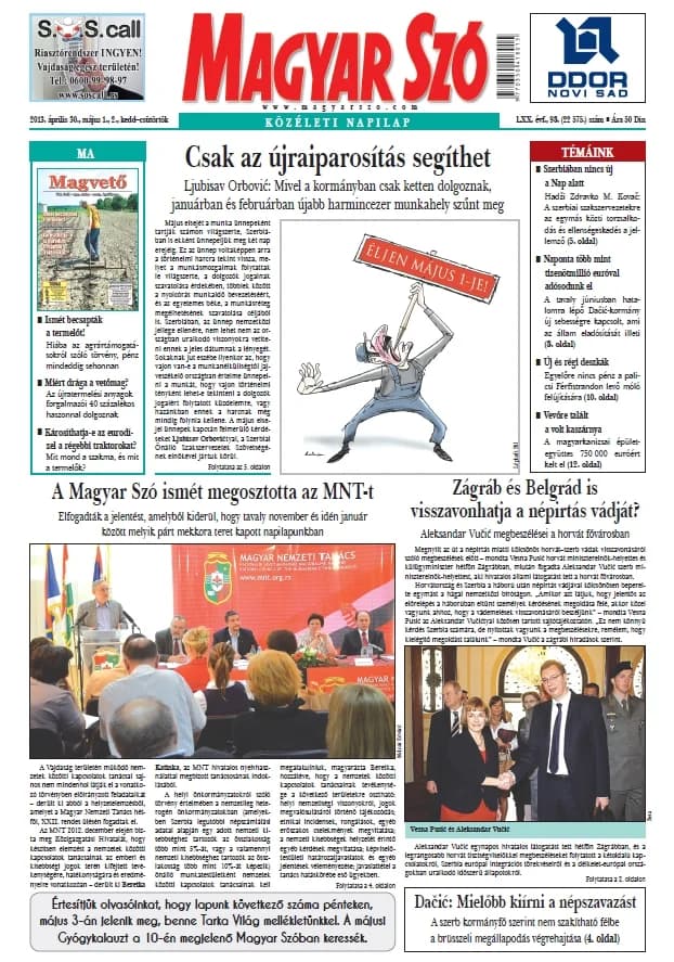 Magyar Szó, 70. évf. 2013. április 30. – május 2. 98. sz. 1–28. oldal