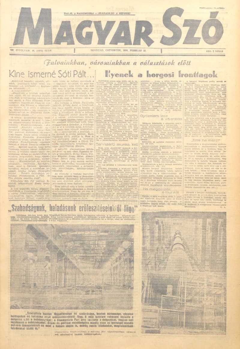 Magyar Szó, 7. évf. 1950. február 23. 45. sz. 1–4. oldal