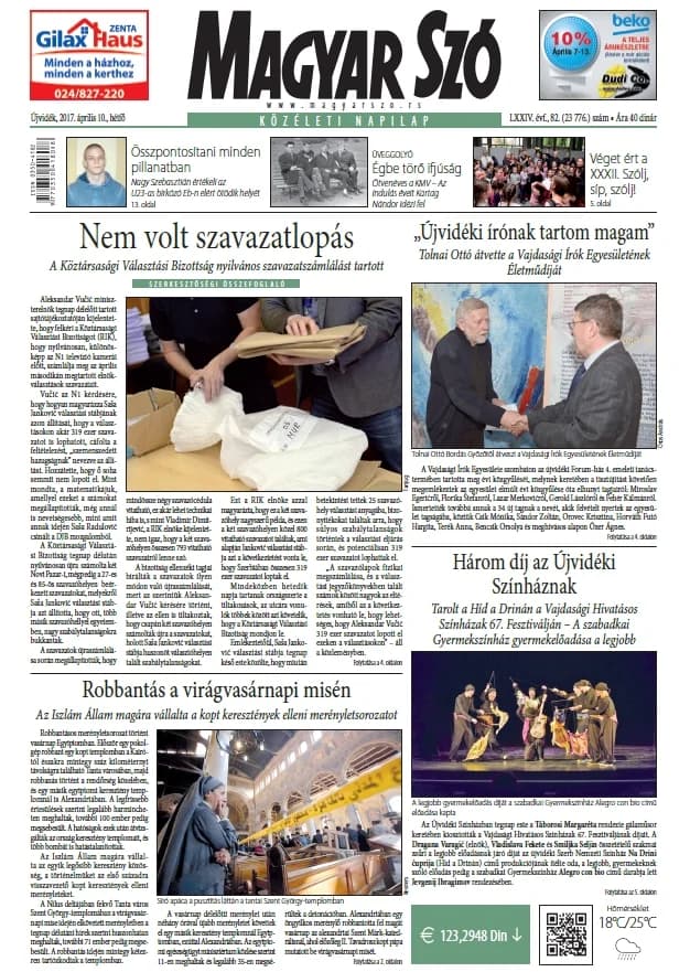 Magyar Szó, 74. évf. 2017. április 10. 82. sz. 1–20. oldal