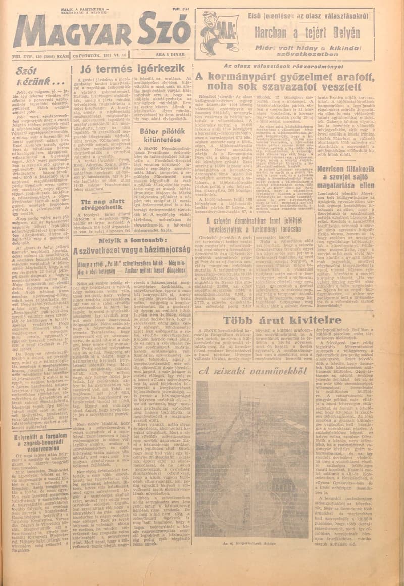 Magyar Szó, 8. évf. 1951. június 14. 139. sz. 1–4. oldal