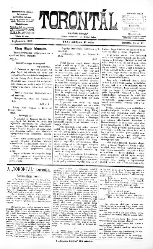Torontál, 31. évf. 1902. február 20. 42. sz.