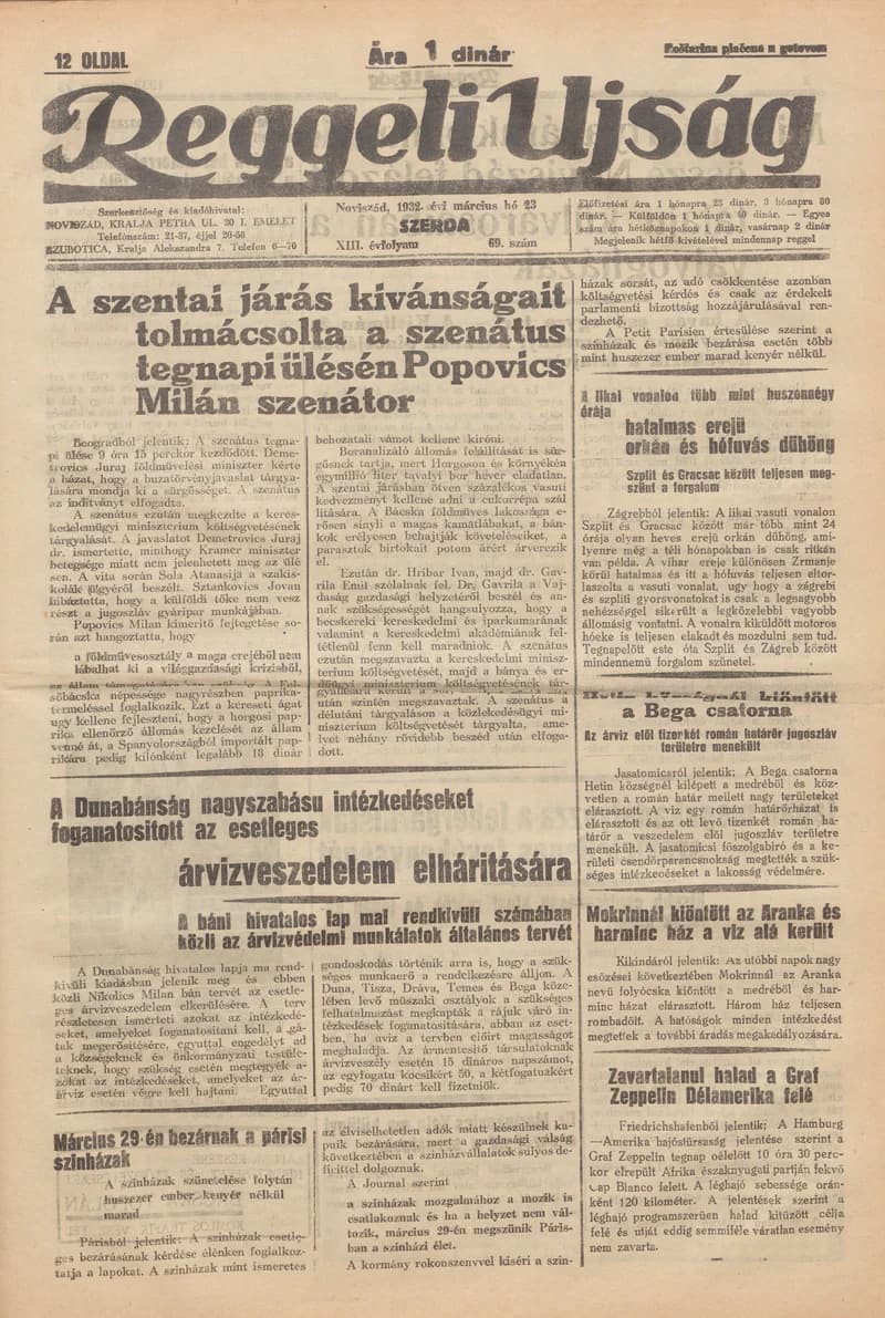 Reggeli Újság, 13. évf. 1932. március 23. 69. sz.