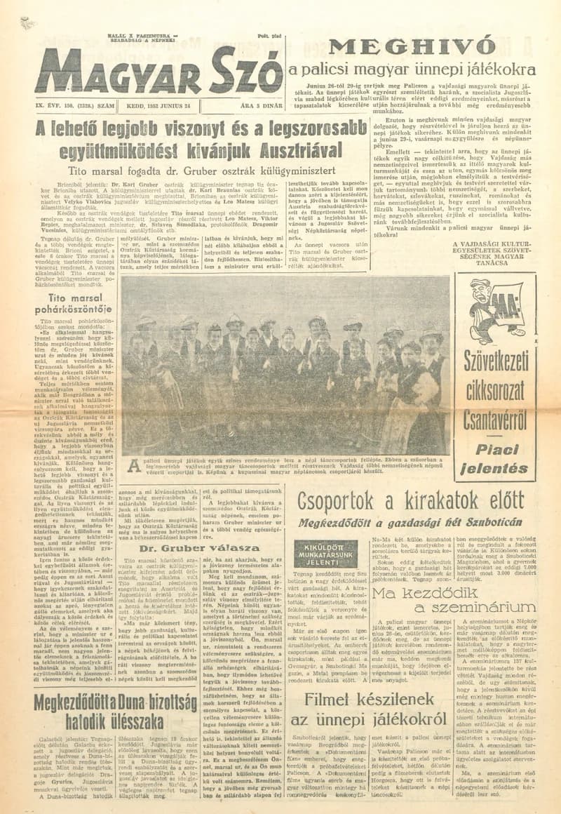 Magyar Szó, 9. évf. 1952. június 24. 150. sz. 1–6. oldal