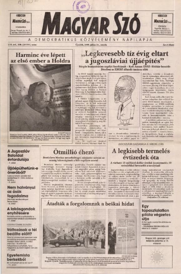 Magyar Szó, 56. évf. 1999. július 21. 160. sz. 1–16. oldal