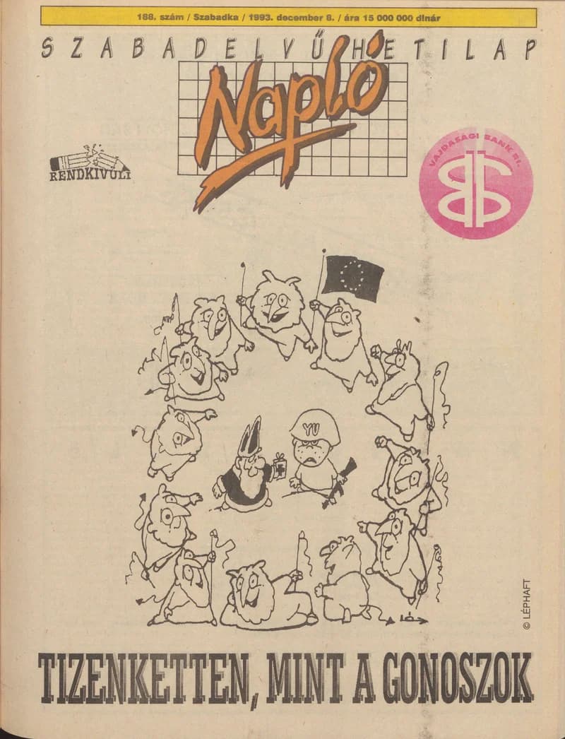 Napló - Szabadelvű hetilap, 4. évf. 1993. december 8. 188. sz.