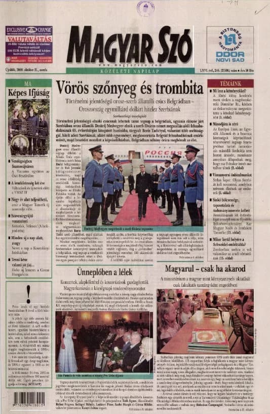 Magyar Szó, 66. évf. 2009. október 21. 246. sz. 1–20. oldal