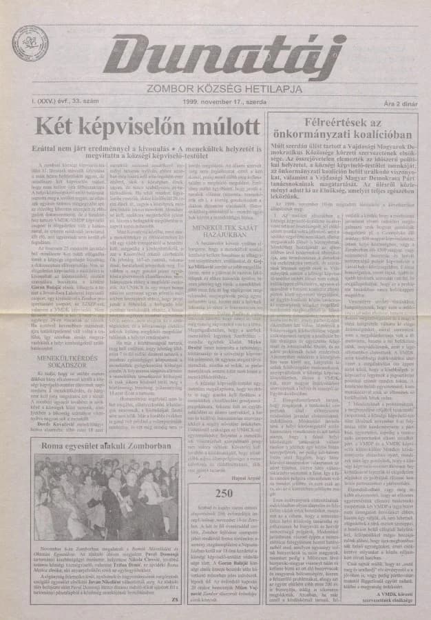 Dunatáj, 1. évf. 1999. november 17. 33. sz.