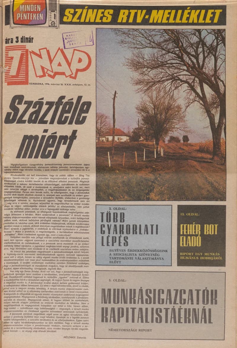 7 Nap, 31. évf. 1976. március 26. 12. sz. 1–24. oldal