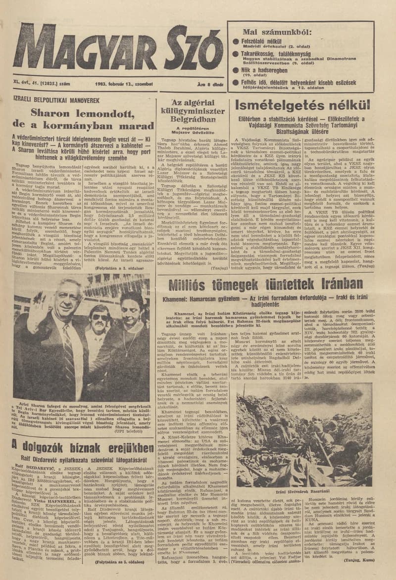 Magyar Szó, 40. évf. 1983. február 12. 41. sz. 1–24. oldal