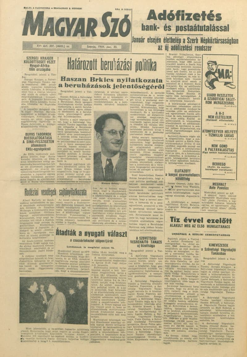 Magyar Szó, 16. évf. 1959. december 30. 307. sz. 1–20. oldal