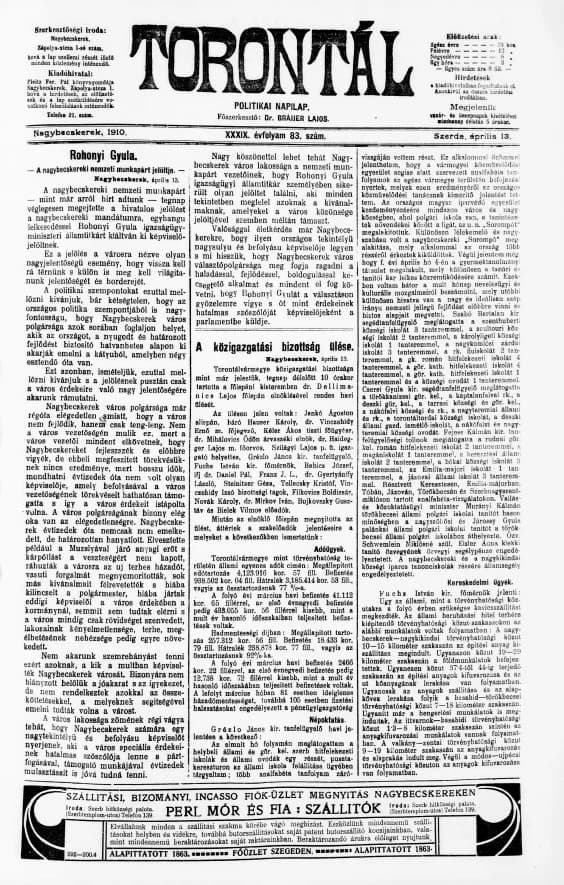 Torontál, 39. évf. 1910. április 13. 83. sz.