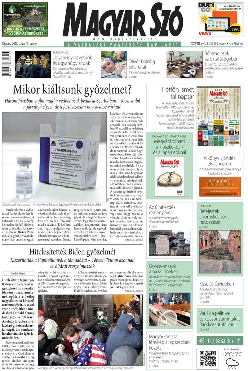 Magyar Szó, 78. évf. 2021. január 8. 4. sz. 1–16. oldal