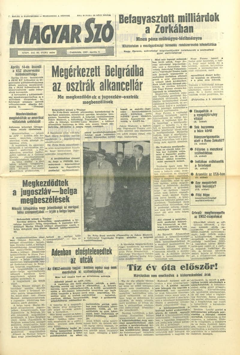 Magyar Szó, 24. évf. 1967. április 6. 93. sz. 1–14. oldal