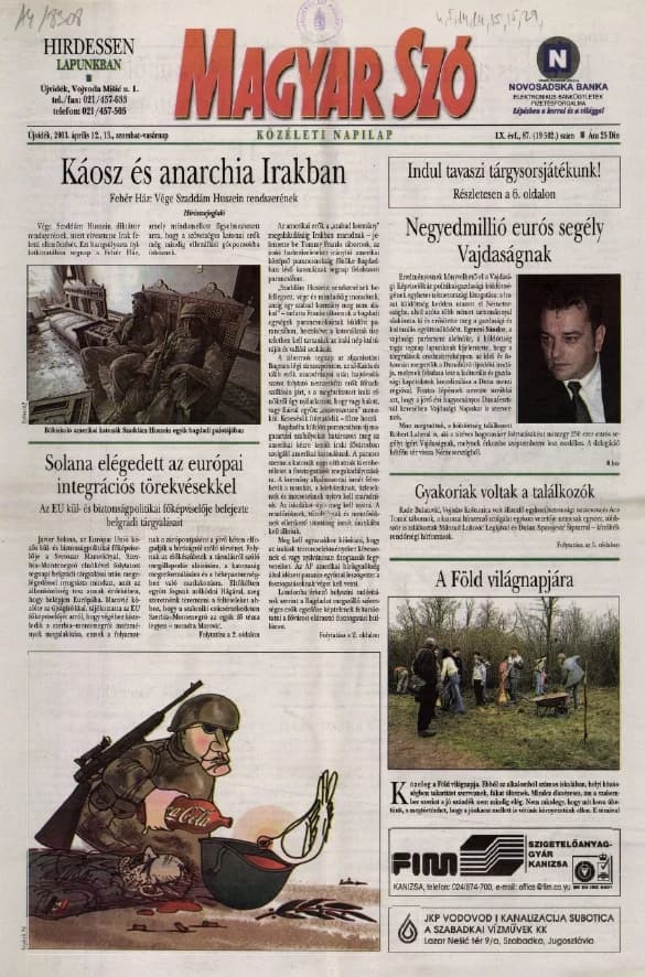 Magyar Szó, 60. évf. 2003. április 12. – 13. 87. sz. 1–36. oldal