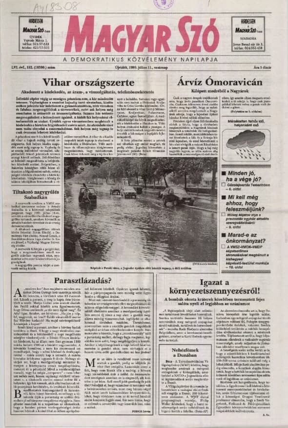 Magyar Szó, 56. évf. 1999. július 11. 152. sz. 1–24. oldal