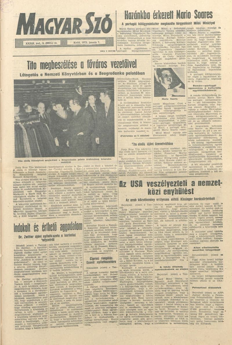 Magyar Szó, 32. évf. 1975. január 7. 5. sz. 1–20. oldal