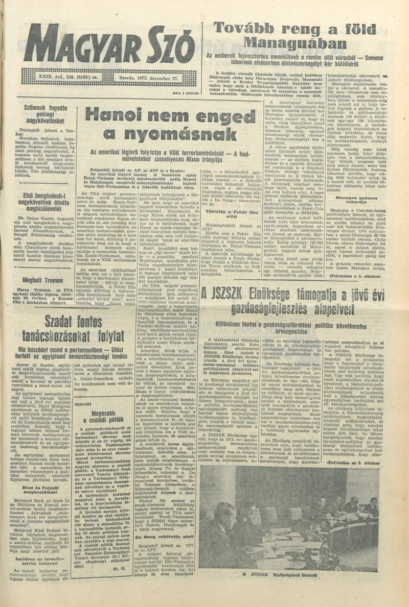 Magyar Szó, 29. évf. 1972. december 27. 356. sz. 1–20. oldal