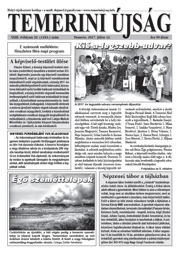 Temerini Újság, 23. évf. 2017. július 13. 28. sz.