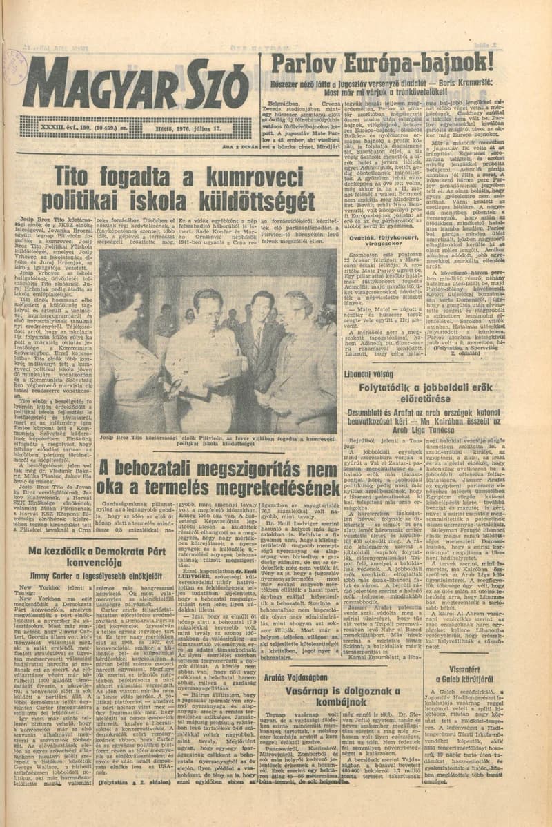 Magyar Szó, 33. évf. 1976. július 12. 190. sz. 1–6. oldal