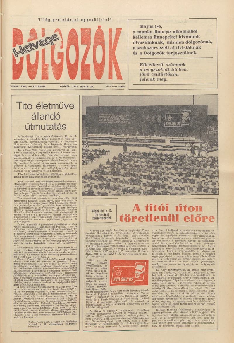 Dolgozók, 36. évf. 1982. április 29. 17. sz.