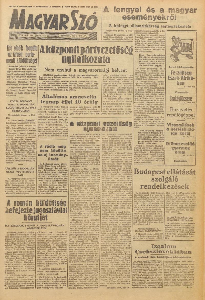 Magyar Szó, 13. évf. 1956. október 27. 294. sz. 1–14. oldal