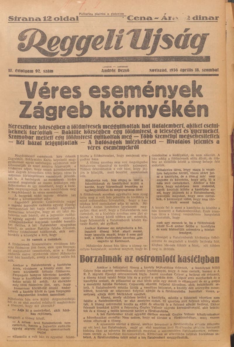 Reggeli Újság, 17. évf. 1936. április 18. 92. sz.