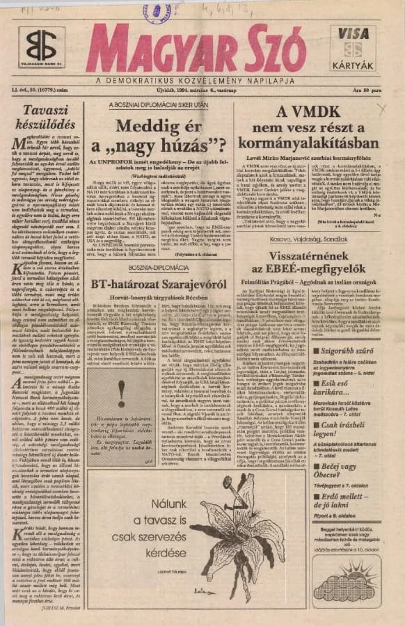 Magyar Szó, 51. évf. 1994. március 6. 50. sz. 1–24. oldal