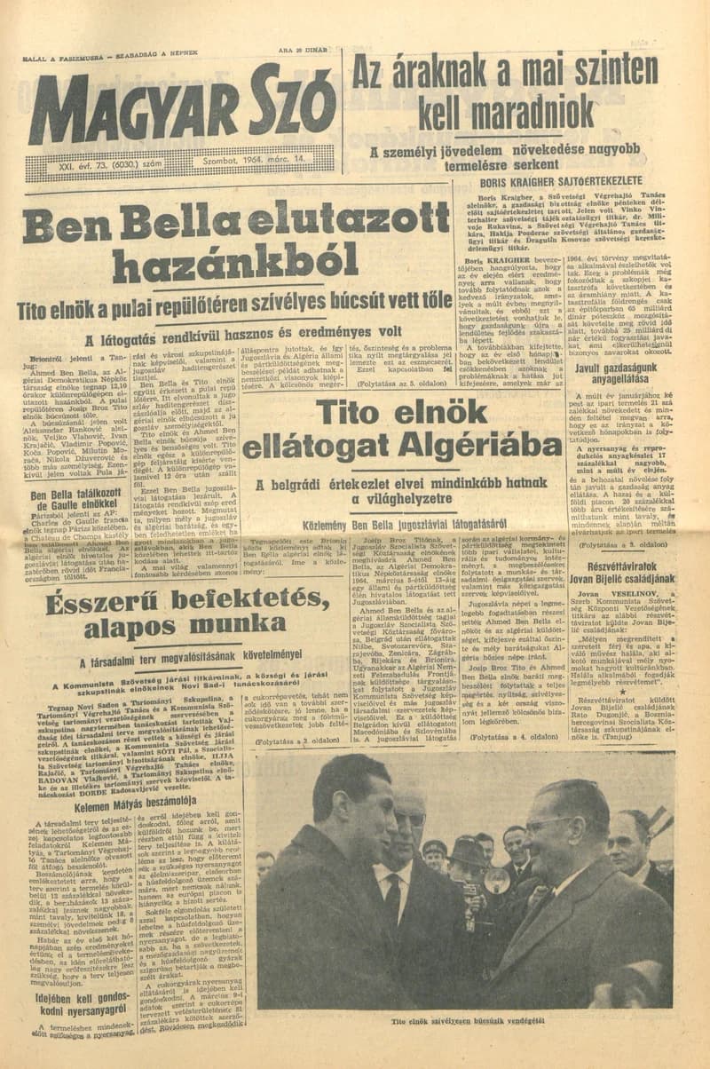Magyar Szó, 21. évf. 1964. március 14. 73. sz. 1–12. oldal