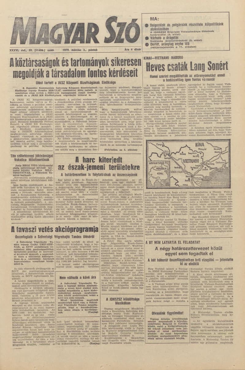 Magyar Szó, 36. évf. 1979. március 2. 59. sz. 1–20. oldal