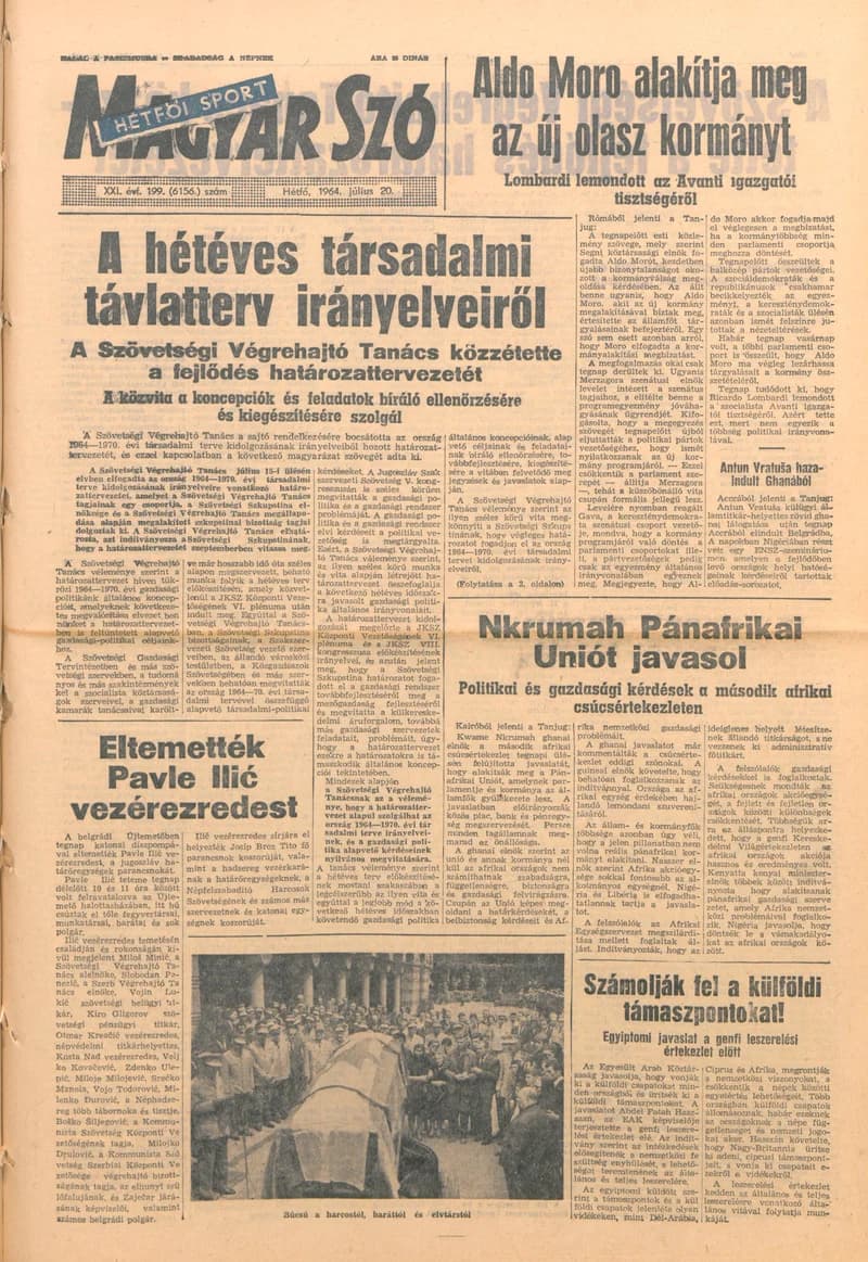 Magyar Szó, 21. évf. 1964. július 20. 199. sz. 1–14. oldal