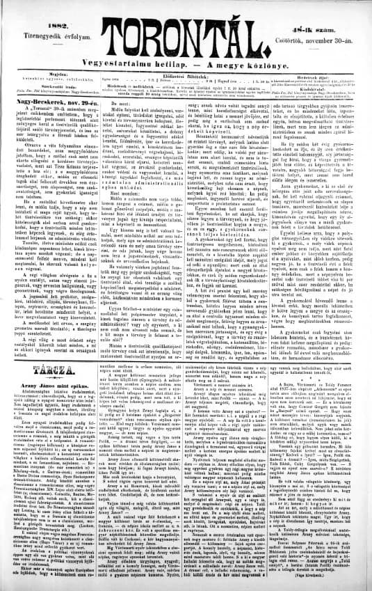 Torontál, 11. évf. 1882. november 30. 48. sz.
