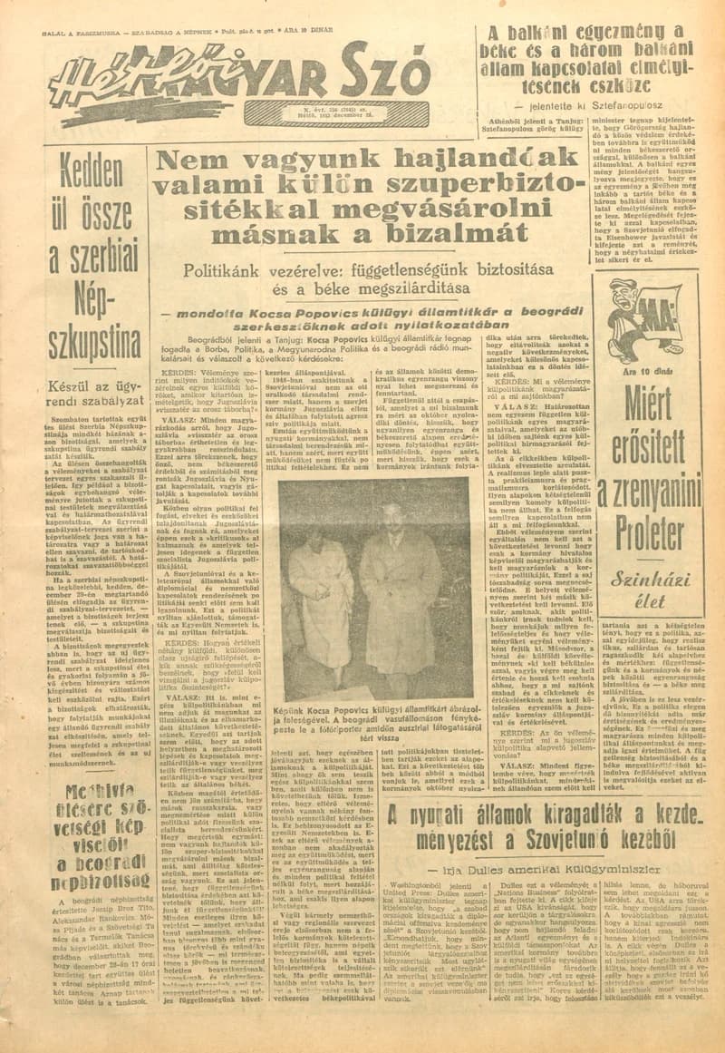 Magyar Szó, 10. évf. 1953. december 28. 356. sz. 1–8. oldal