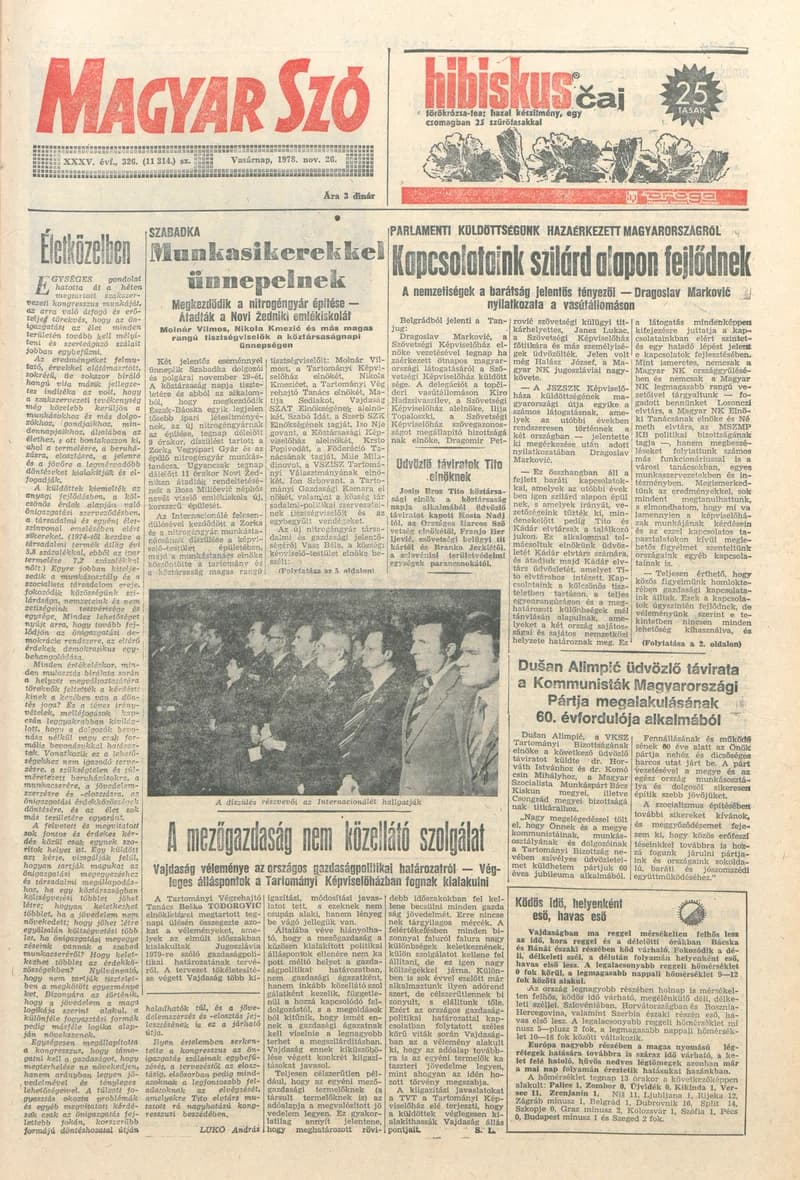 Magyar Szó, 35. évf. 1978. november 26. 326. sz. 1–28. oldal