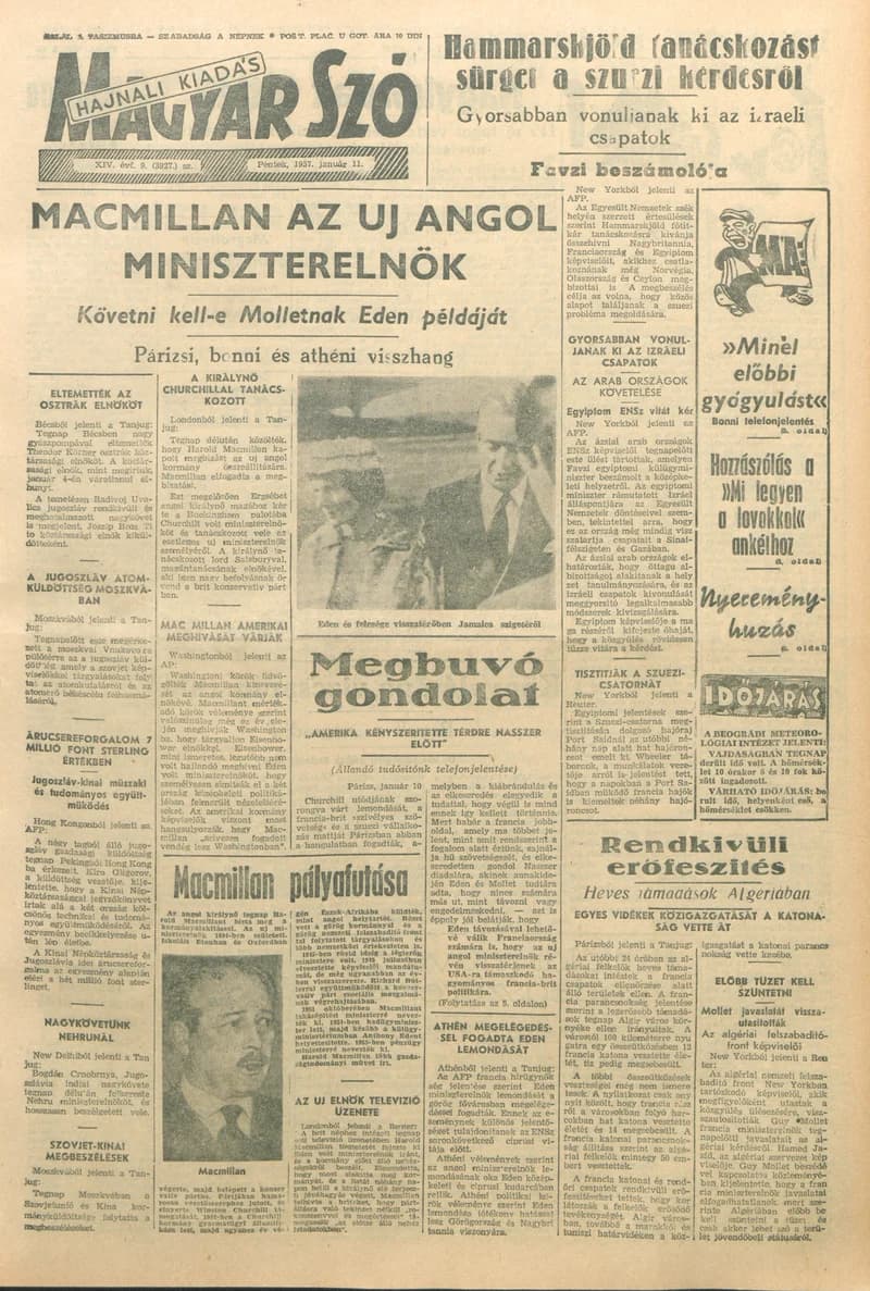Magyar Szó, 14. évf. 1957. január 11. 9. sz. 1–14. oldal