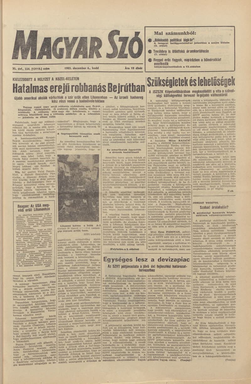 Magyar Szó, 40. évf. 1983. december 6. 334. sz.